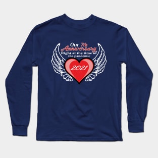 7th Anniversary pandemic 2021 winged heart Long Sleeve T-Shirt